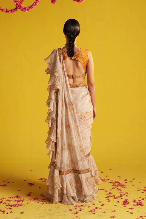 Veda Yellow Saree Set